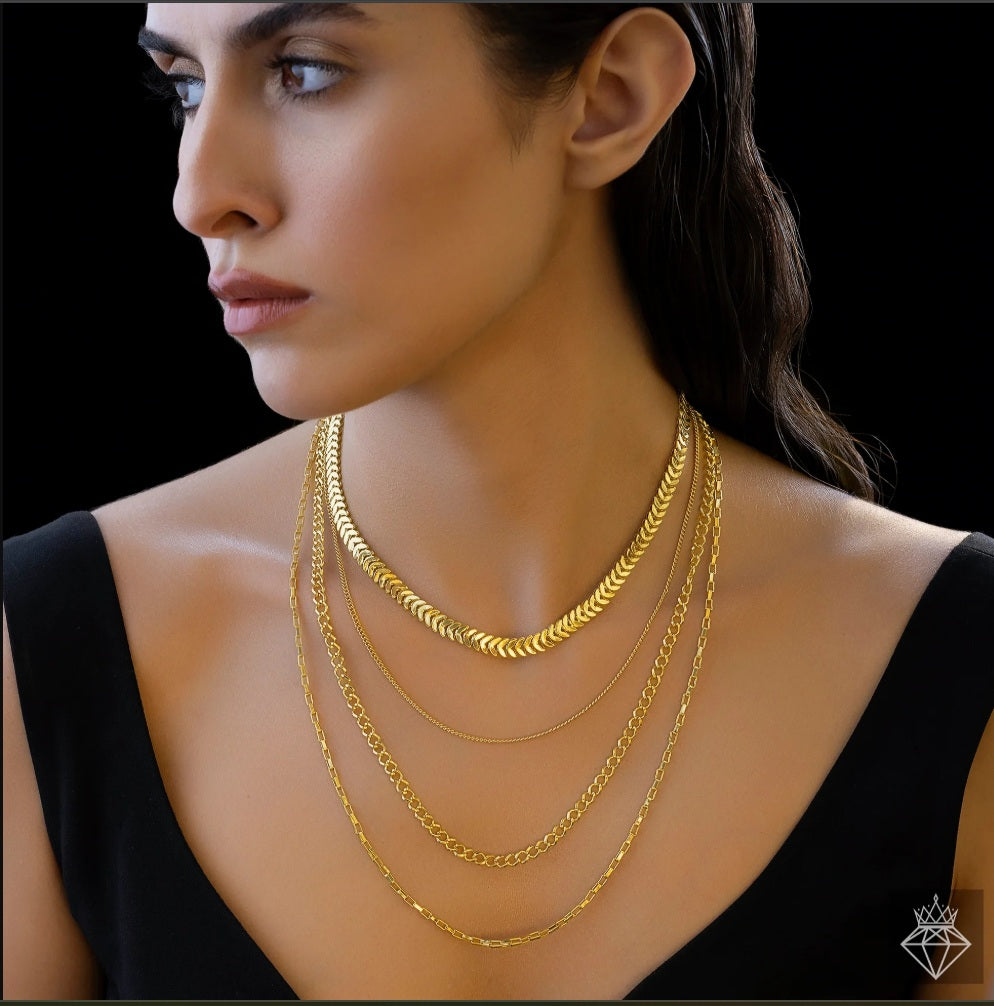 Skyora Anti-Tarnish Four-Layer Chain Necklace